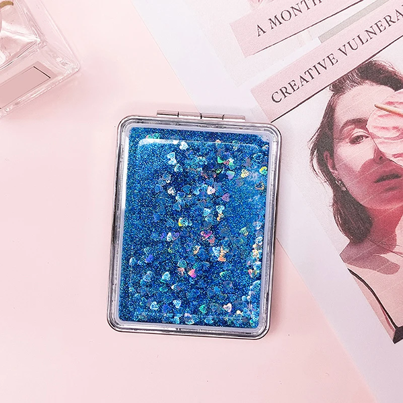 Makeup Mirror Chic Hand Mirror Pocket Mirror Square And Round Shape Pocket Mirror Nice Appearance Vanity Mirror Girl Present 6