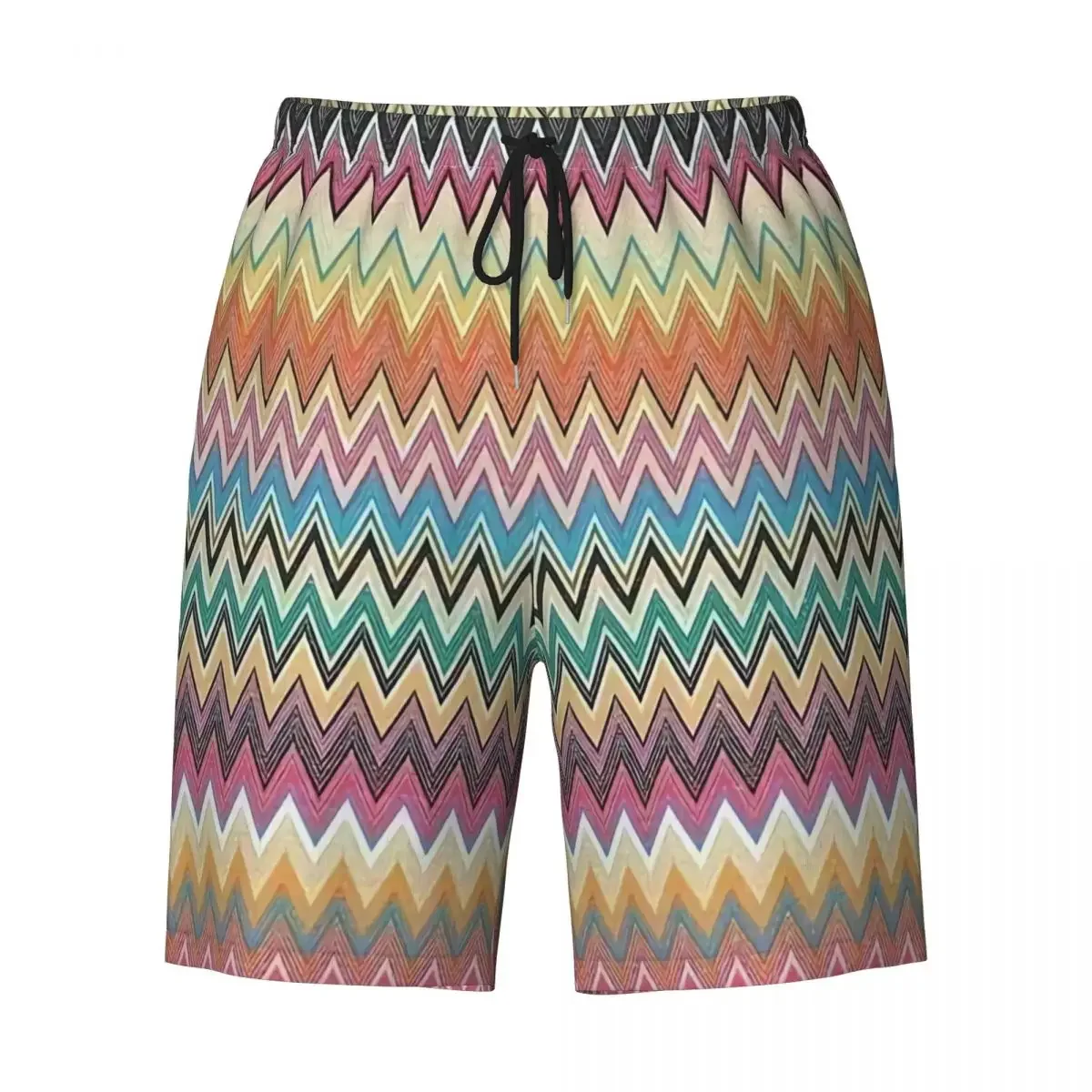 Custom Camouflage Home Boardshorts Mens Quick Dry Board Shorts Modern Zigzag Swim Trunks Custom Print Bathing Suits 4