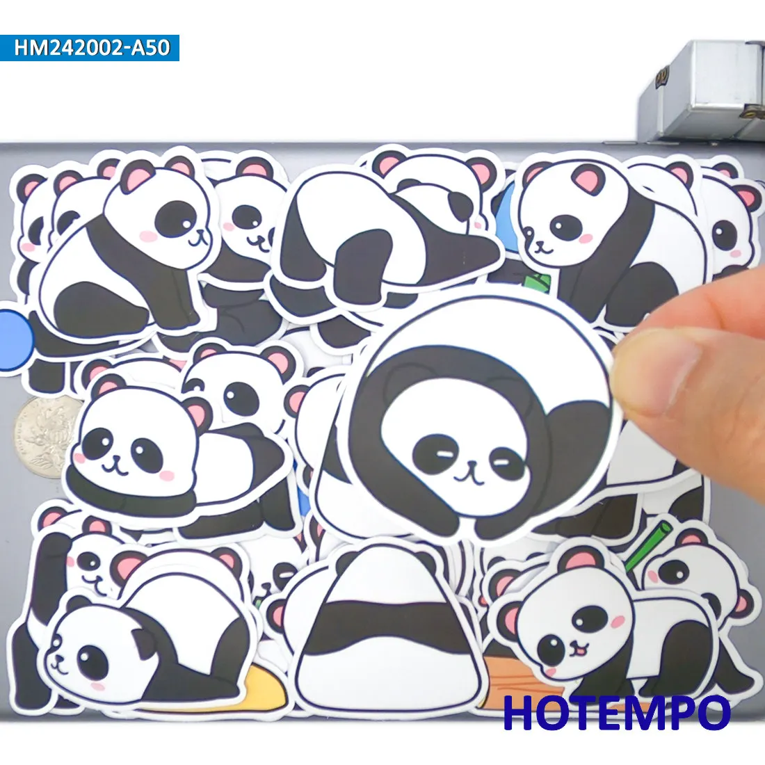 20/30/50 Stück, Panda Aufkleber, Schwarz-Weiß-Stil, Niedliche Cartoon Bärentiere, für DIY Creative Decoration, Lustige Aufkleber Spielzeug
