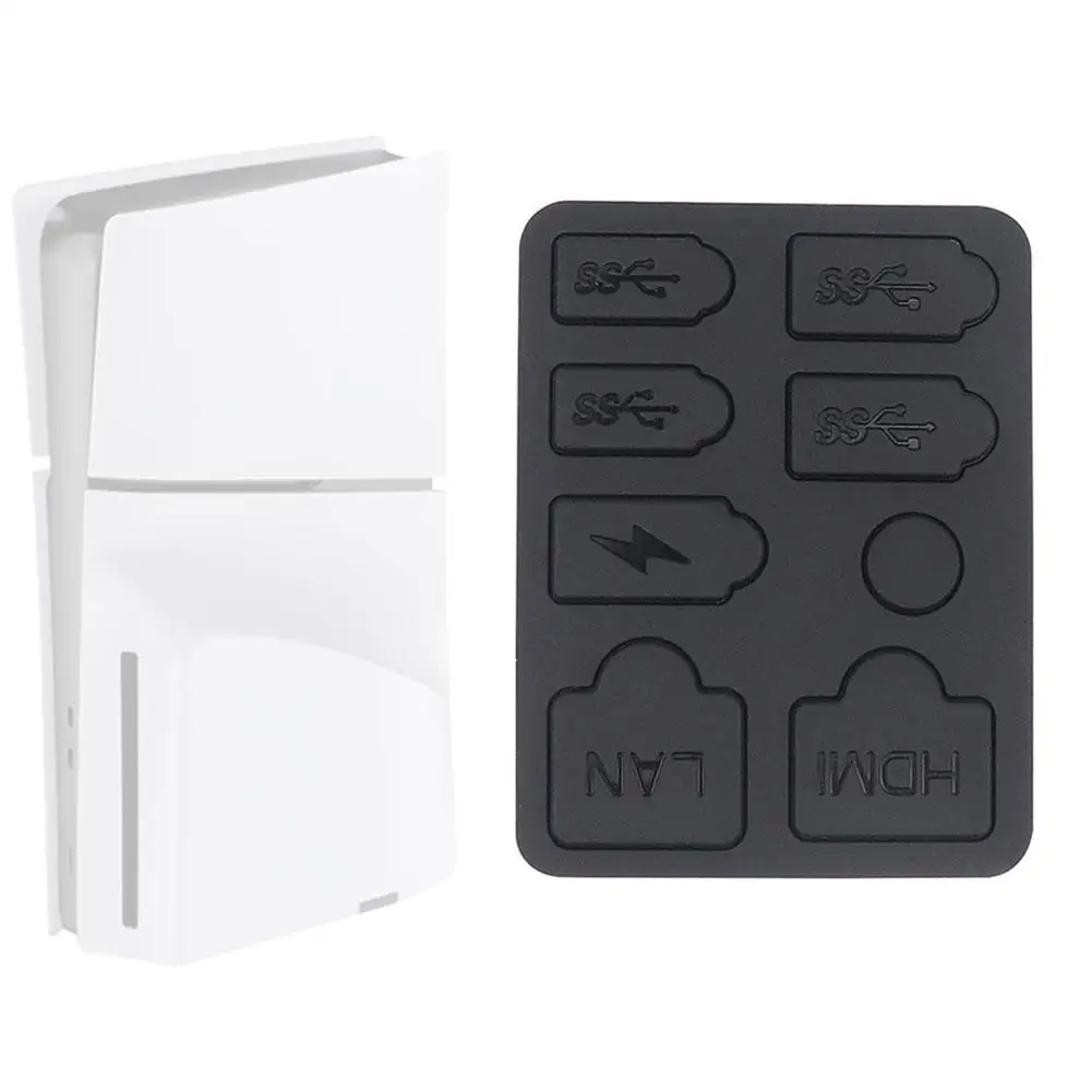 Spina Antipolvere Nera Per Console Sottile Ps5 Protezione Antipolvere In Silicone Copertura Antipolvere Spina Antipolvere Per Accessori Per Console Di
