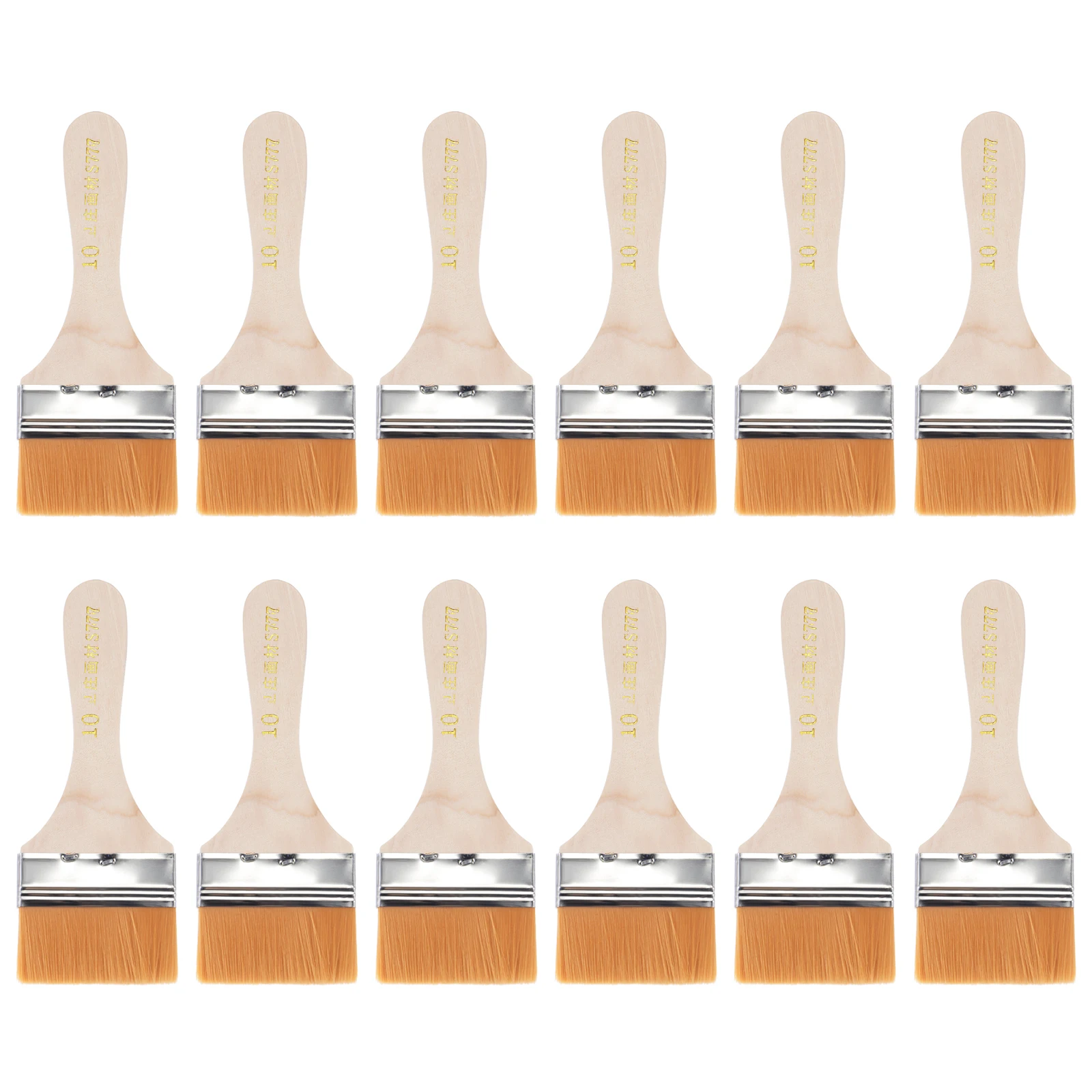 

uxcell 6" Paint Brush 2.4" Width Soft Nylon Bristle with Wood Handle for Wall, Cabinets, Fences Yellow 12 Pcs