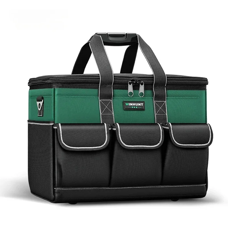 

Tool Bag Heavy Duty Thickened Oxford Large Capacity Full Open Square Tool Storage Organizer Electrician Hardware Toolkit Gift