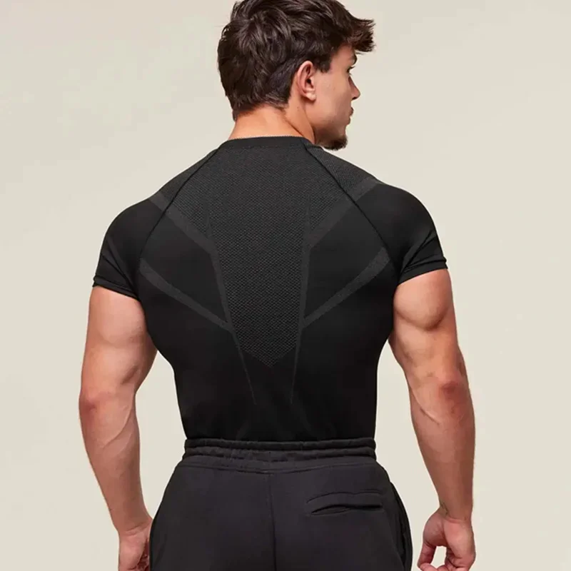 2025 Summer Compressed shirt Men's Running T-Shirt Quick Dry Sports Tight Fitness Training T-Shirt Men Workout shor-sleeve Tops 6