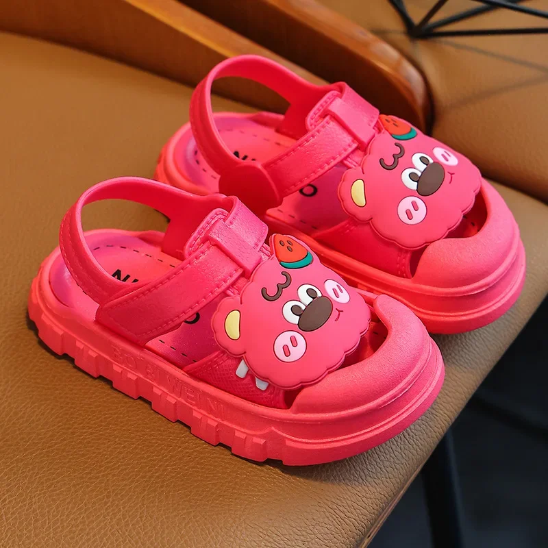 Kids Sandals Babies Non-slip Cartoon Pattern Soft Bottom Footwear Students Sport Shoes