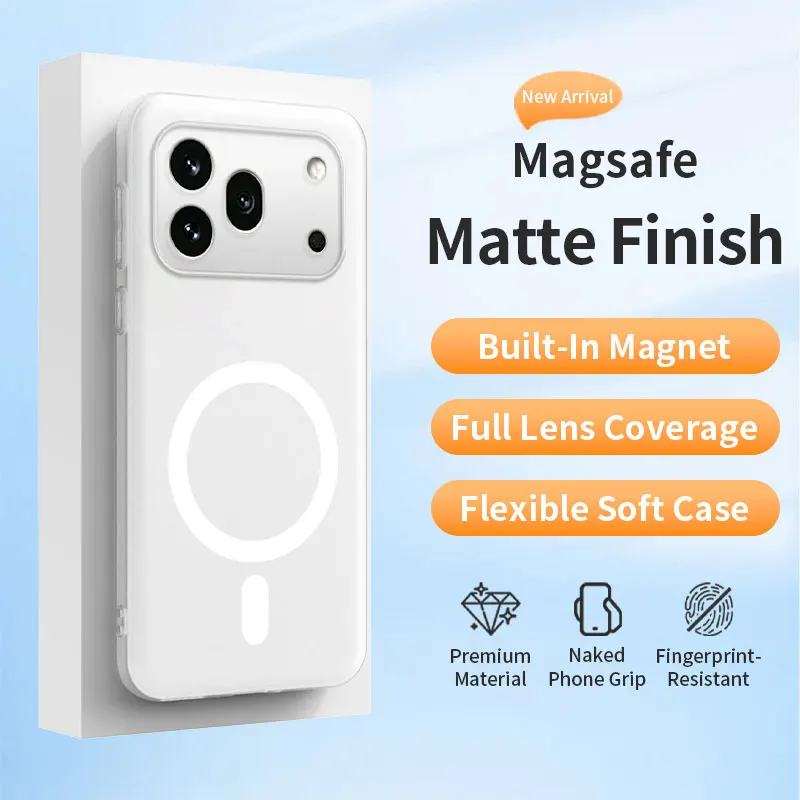 Enhanced Magnetic Clear Matte Phone Case | Soft TPU Silicone Protective Cover