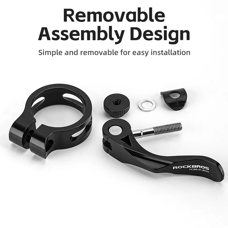 Bicycle Seat Post Clamp Aluminum Alloy Quick Release Cycling Seat Clamp Bike Parts Seatpost ROCKBROS