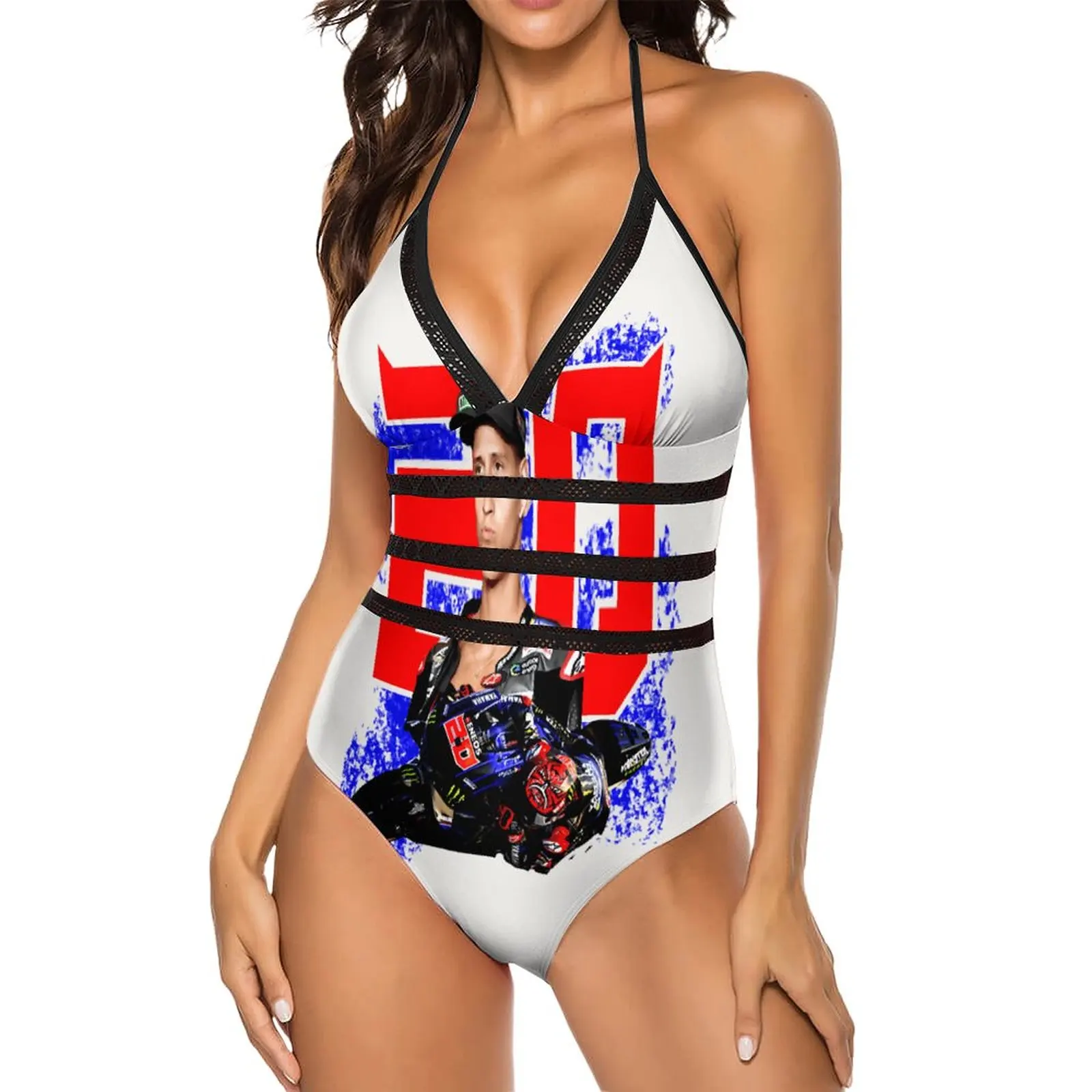 

Funny Exotic Women's Bikinis Fabio And Quartararo Moto And GP 20 2021Sarcastic One-piece Swimsuit Vintage Swimwear Party