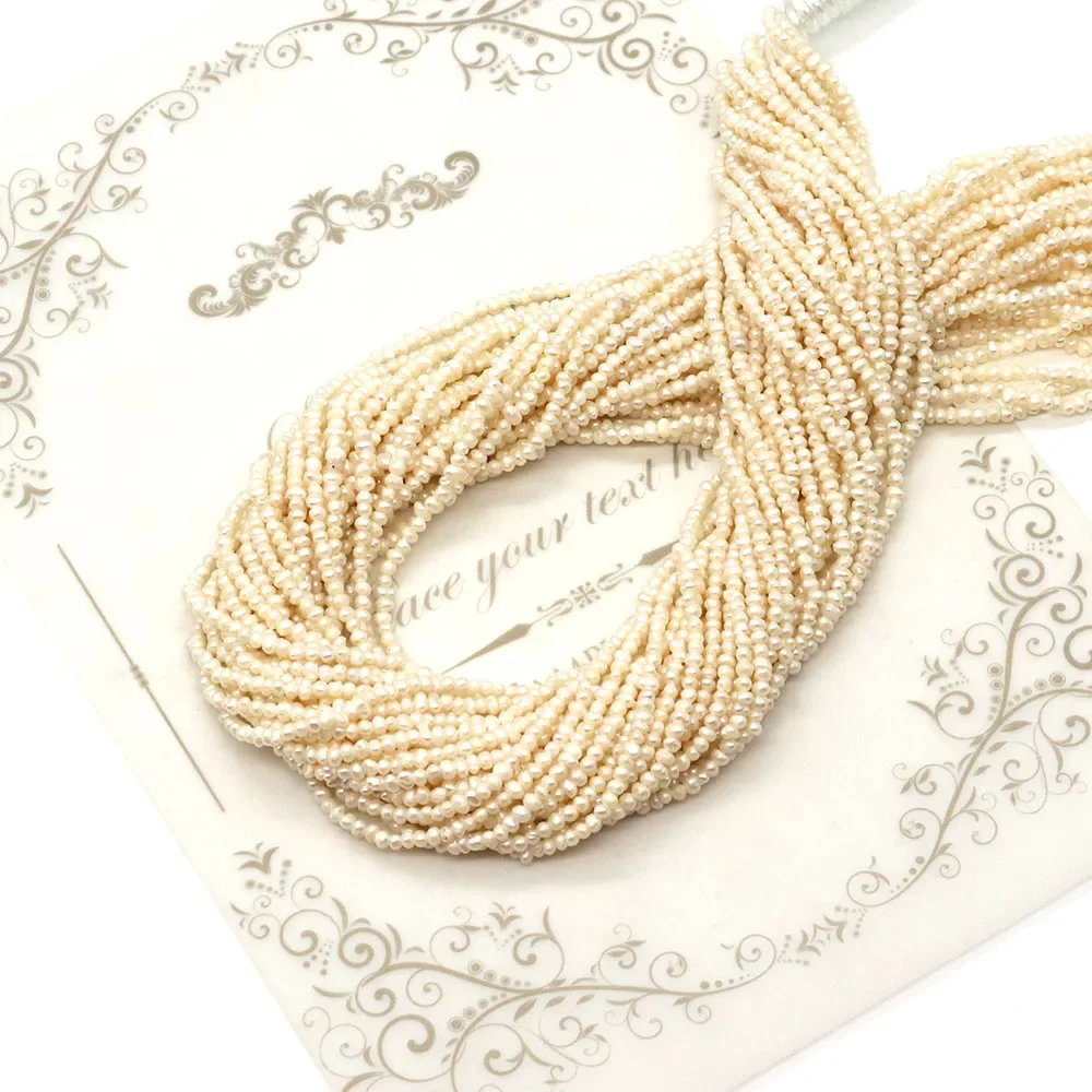 Natural Freshwater Pearl Flat Round Irregular Beads 1.8-3mm Charm DIY Fashion Jewelry Necklace Earrings Bracelet Accessories