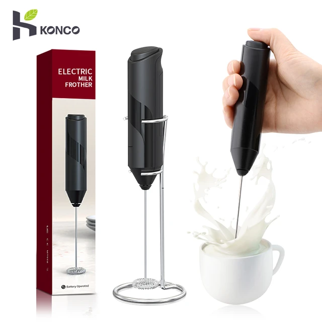 Coffee Milk Frother Wand Handheld Electric Foam Maker for Coffee Milk  Durable Drink Mixer With Stainless Steel Whisk