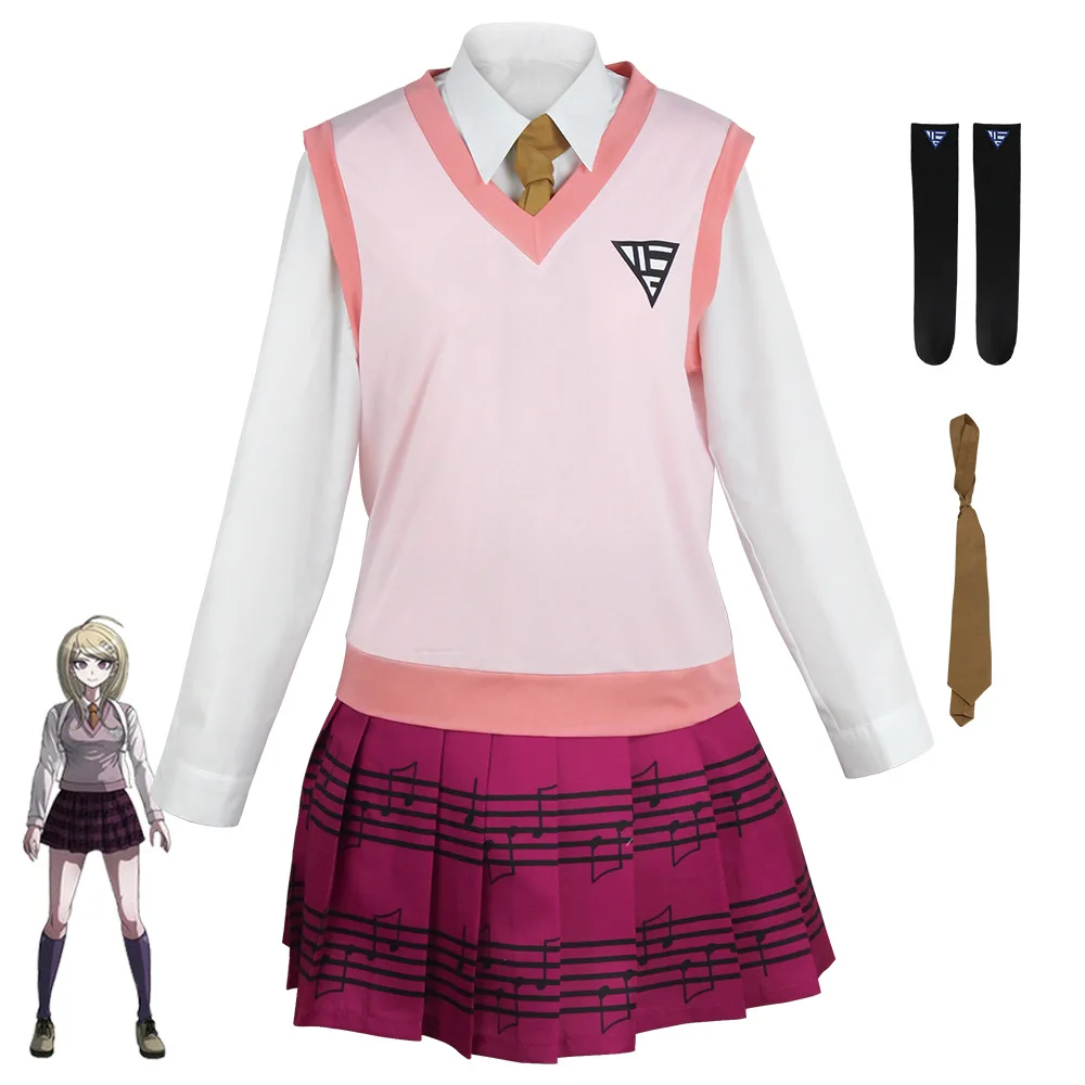 Danganronpa 2: Kaede Akamatsu | School Uniform Cosplay Costume Set 26 Danganronpa 2 Kaede Akamatsu School Uniform Cosplay Costume