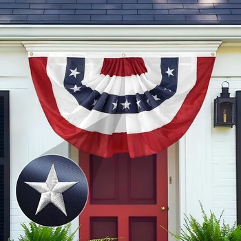 American Flag Pleated Fan 1