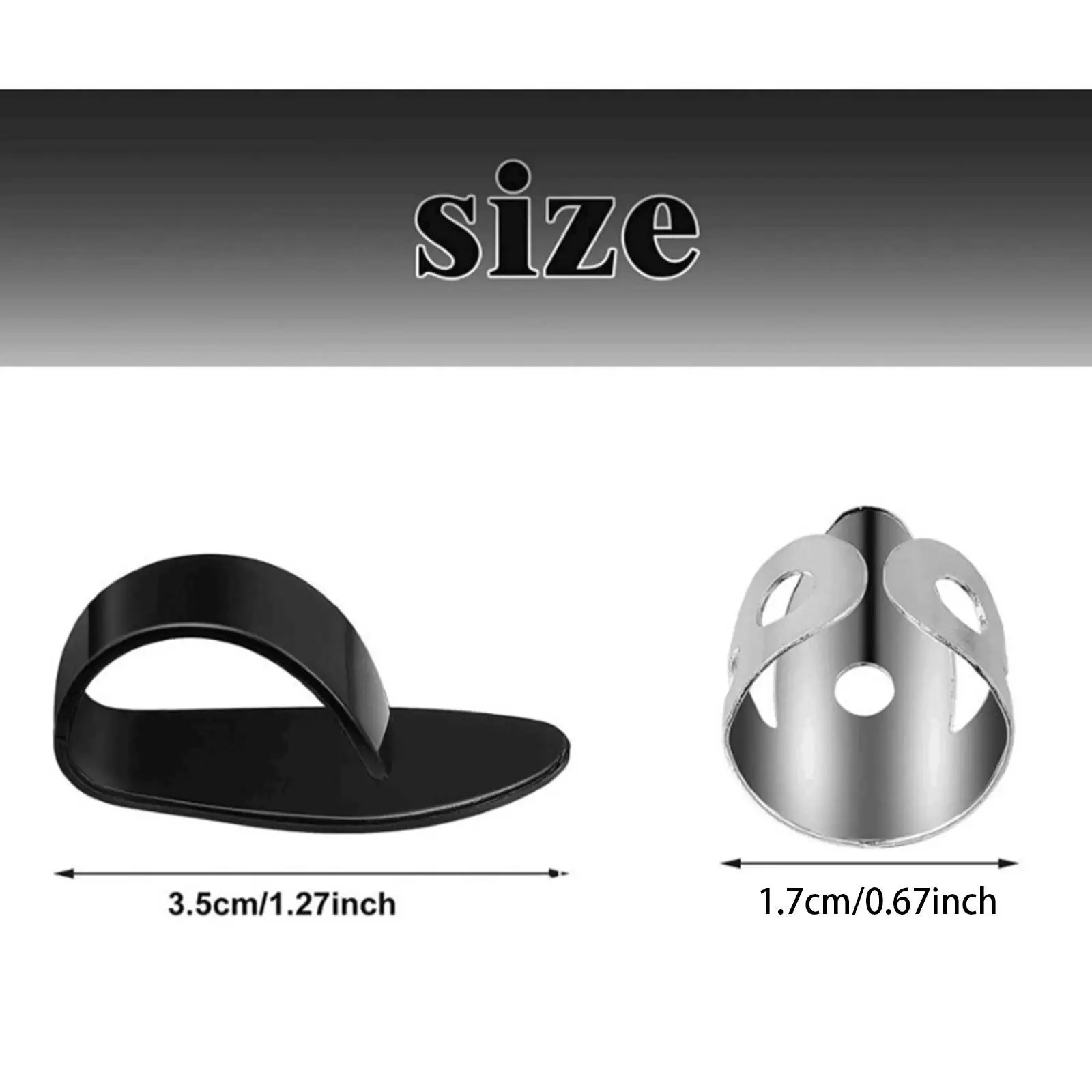 6 Pieces Finger Thumb Picks Set Stainless Steel Finger Picks and Thumb for Guitar Stringed Instruments Ukulele Banjo Harp