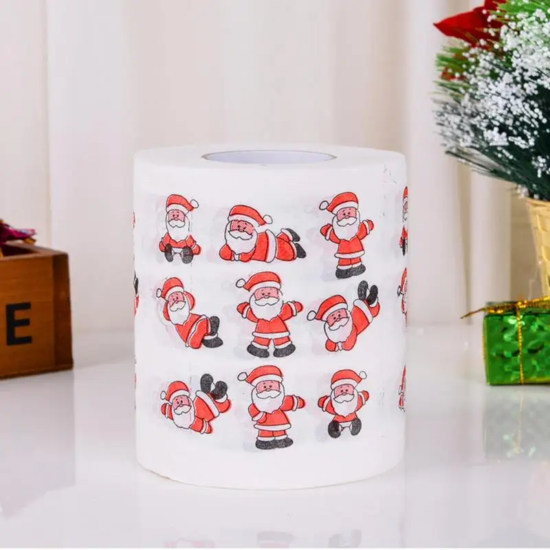 Christmas Bathroom Fun Toilet Paper Creative Christmas Design Delightful Experience Restaurant Xmas Decor Cute Xmas Tissue Roll
