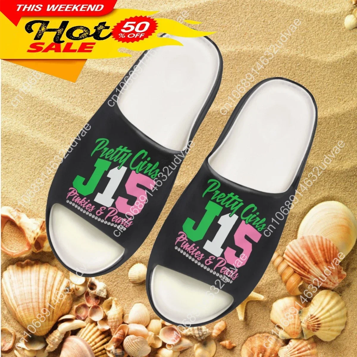 Summer Hot American Sisterhood Sorority Print Coconut Slippers For Women Home Non-slip Slippers Beach Wading Sandal