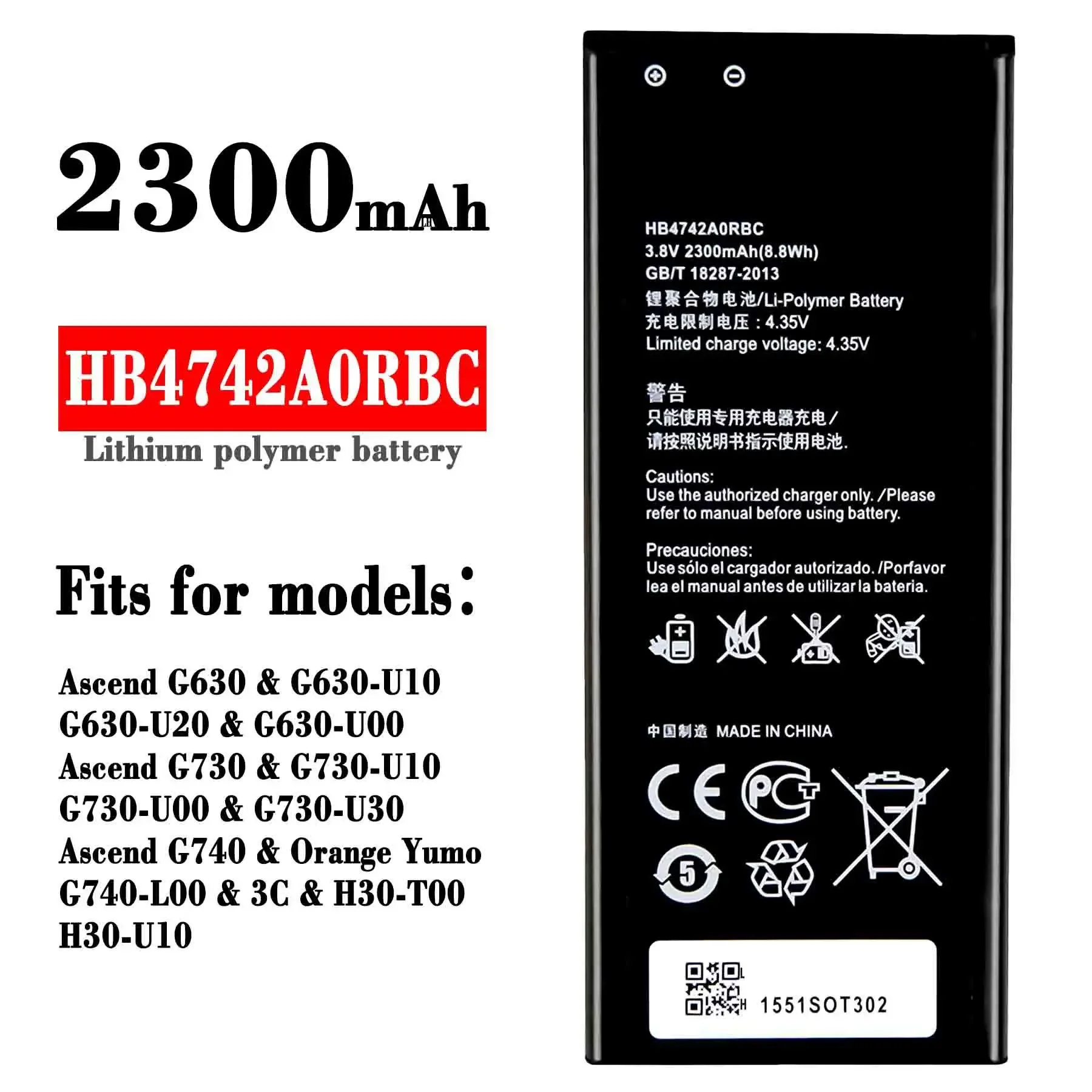 HB4742A0RBC HB4742A0RBW Аккумулятор для HUAWEI Honor 3C Ascend G630 G740 G730