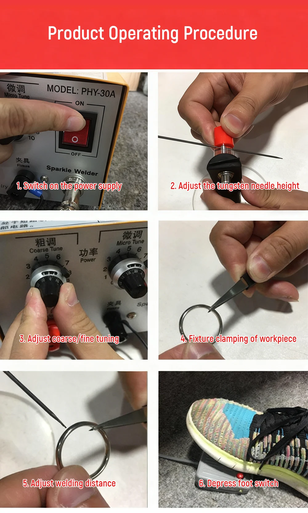 Portable Electric Welder Laser Jewelry Welder Manual Spot Welder Ring Welding Ma