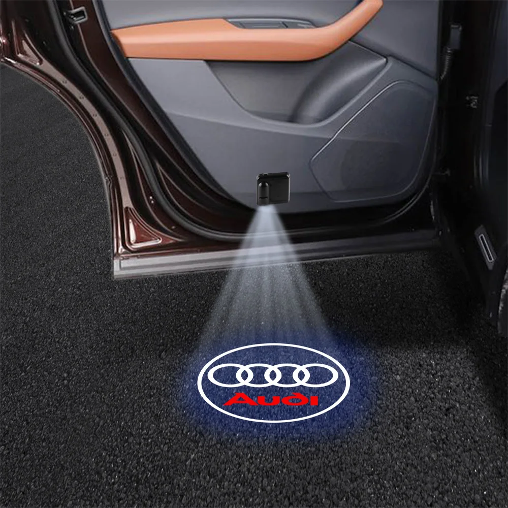 Car door projector lamps Car Door HD LED Courtesy Light Laser Projector Welcome Lamp For Audi A4 B7 A7 Sline S3 A8 A3 A1 A5 Q5 Q3 TT Q2L Quattro Q2 Q7 RS
