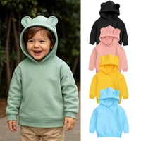 Toddler Boy Girls Sweatshirt Kids Long Sleeve Hoodie Solid Color Sweatshirts Baby Cotton Clothes Children Hoodies