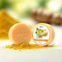 Savon à l'huile essentielle blanchissant au curcuma, 100g, vitamine C, hydratant pour la peau, nettoyage en profondeur, savon nettoyant au citron 3