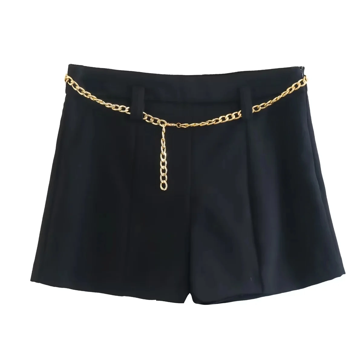 

Black Low-Rise Shorts Women 2022 Low Waist Skort Chain Casual Korean Fashion Skirt Stylish Classic Vintage Basic Retro Chic Y2k