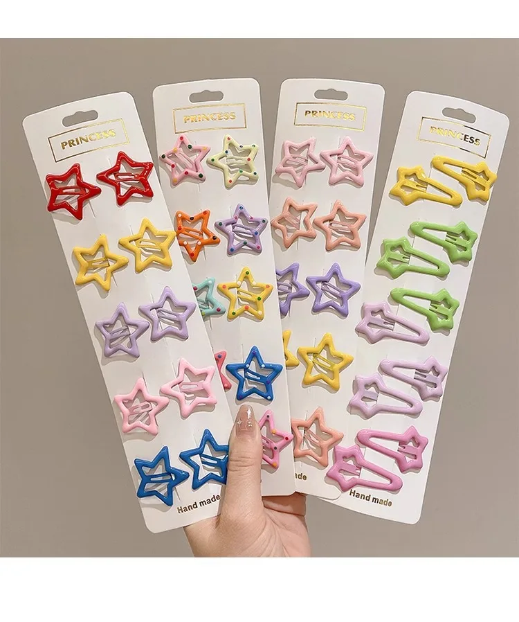 Sternförmige Haarspangen für Mädchen – Bunte Tropfenlack-BB-Clips, Niedliche Kinder-Haaraccessoires mit Glanzfinish Haarnadeln und Clips – Detail 11