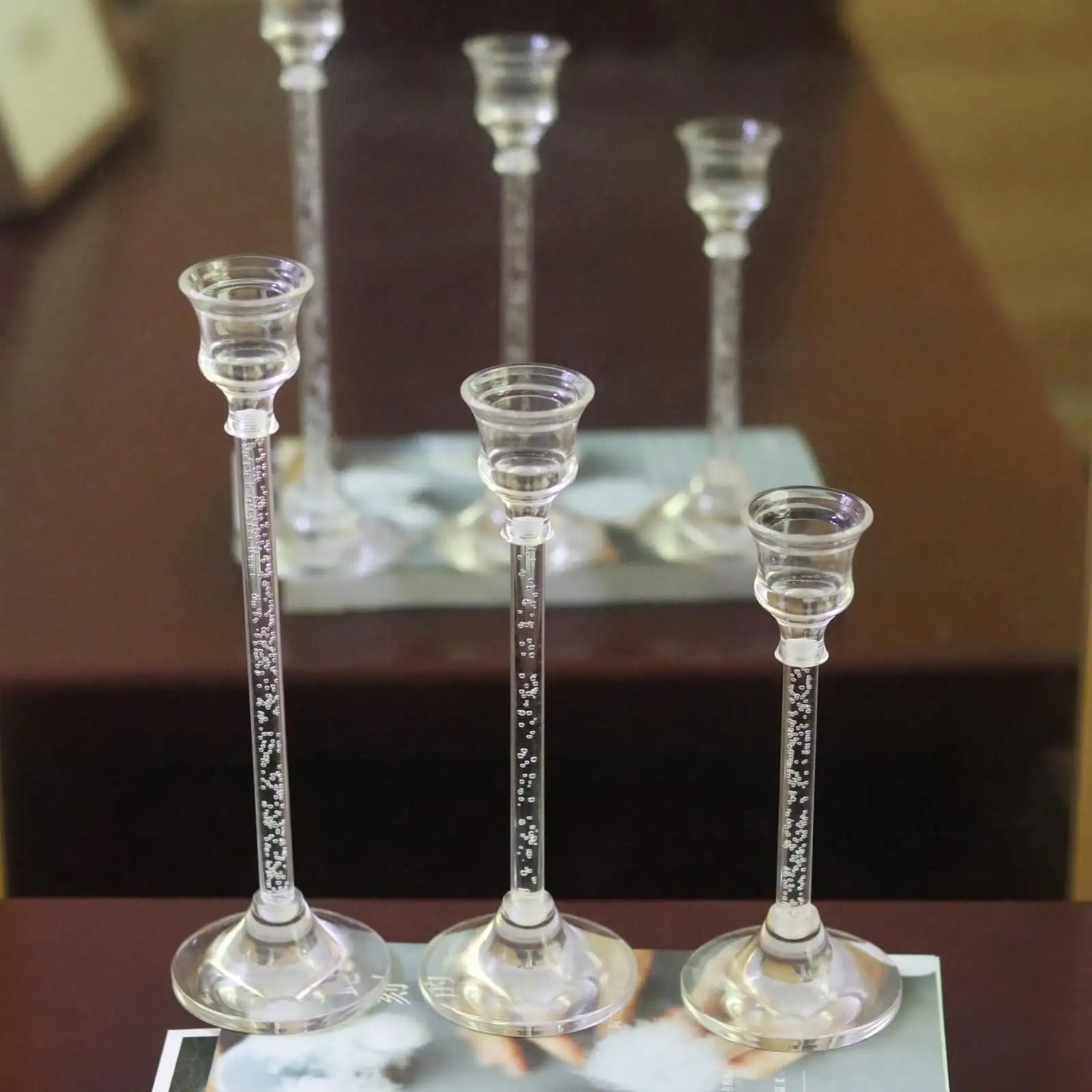 Candle Holders 3pcs Acrylic Candle Holders Set European Style Candlestick Dining Table Decor Wedding Ceremony Candle Holder