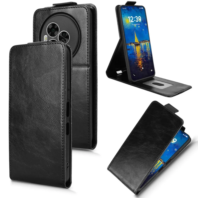 Vertical Flip Cover Case - Silicone Soft Leather Wallet Card Protector