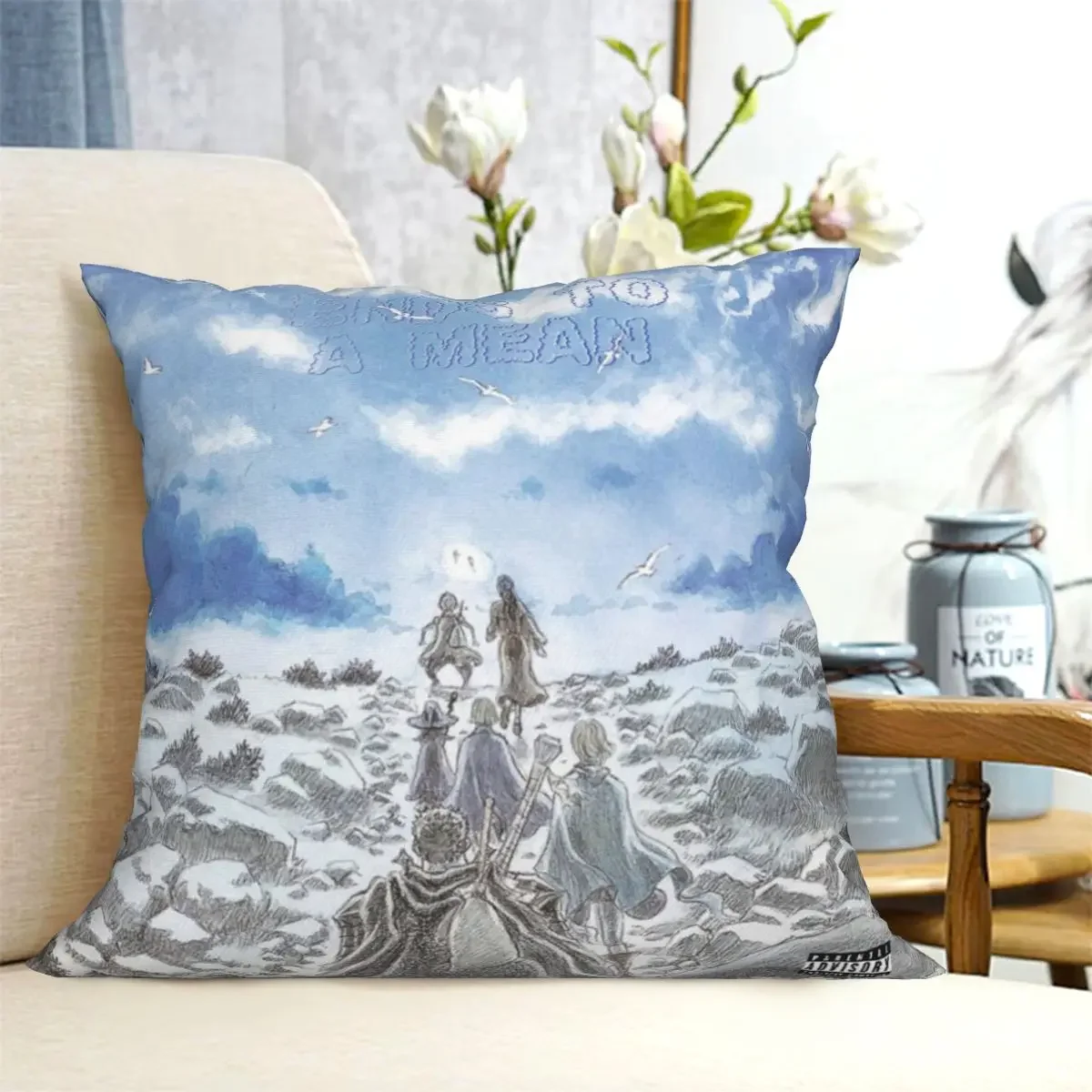 

Retro Anime Berserk Pillow Case Manga Griffith Guts Throw Pillow Cover Resuable 100% Polyester Cushion Cover for Sofa Livingroom