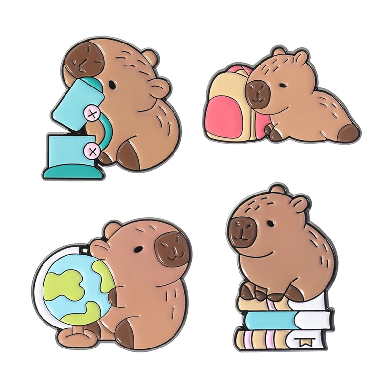 Set of 8 Capibala Lapel Pins, Capibala Badge, Funny Capibara Badge
