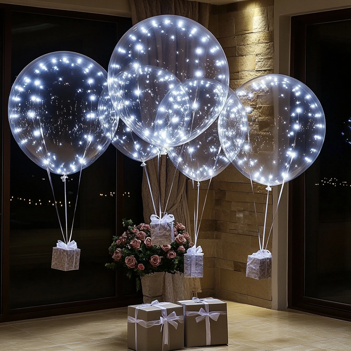 10PCS LED Light Up Balloons Glow in The Dark Transparent Led Bobo Balloons  with Light String for Birthday Wedding Party Decor - AliExpress, image size:1200x1200