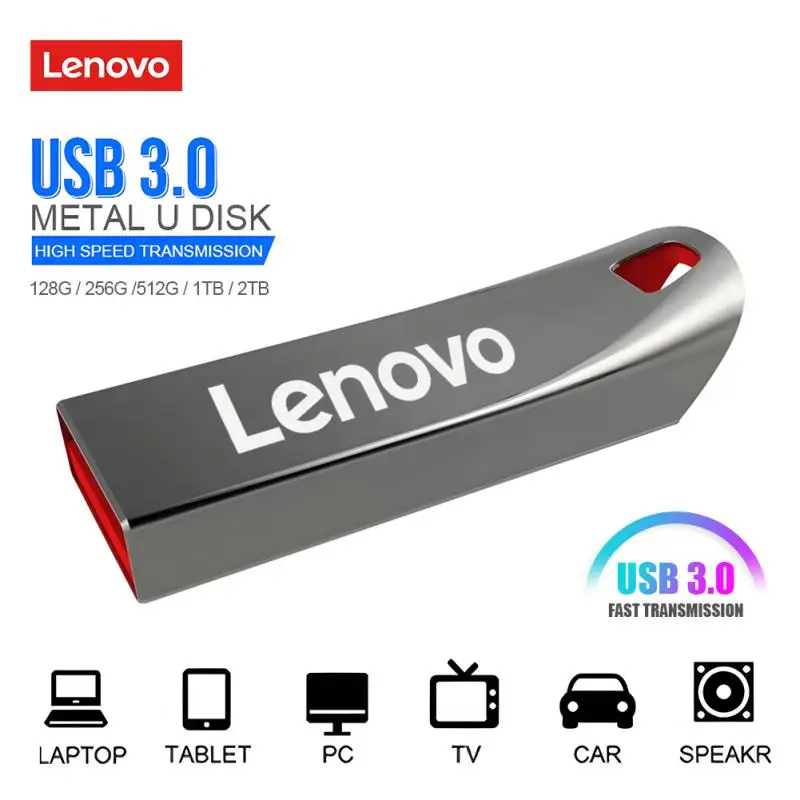 Lenovo Metal U Disk 2Tb Pen Drive Portatile 1Tb Interfaccia Usb 3.0 Ad Alta Velocità Impermeabile 1Tb 512Gb Memoria Usb Flash Disk Per Ps5