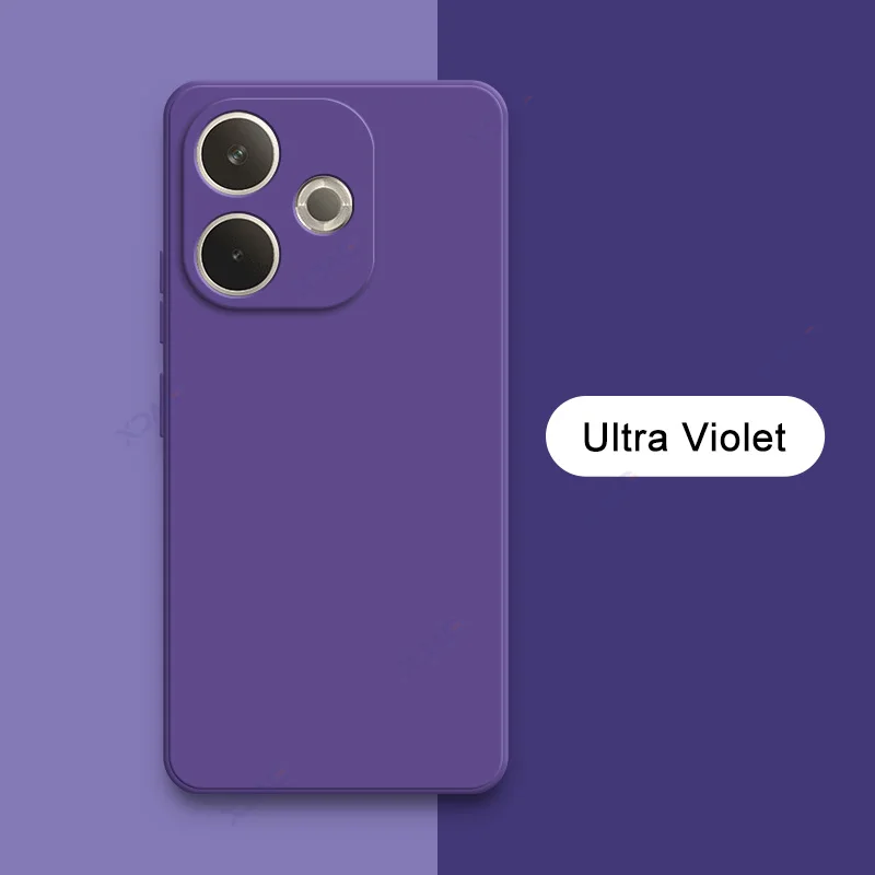 Luxury Dual Layer Cellphone Case with Camera Protection - Soft Square Liquid Silicone Armor