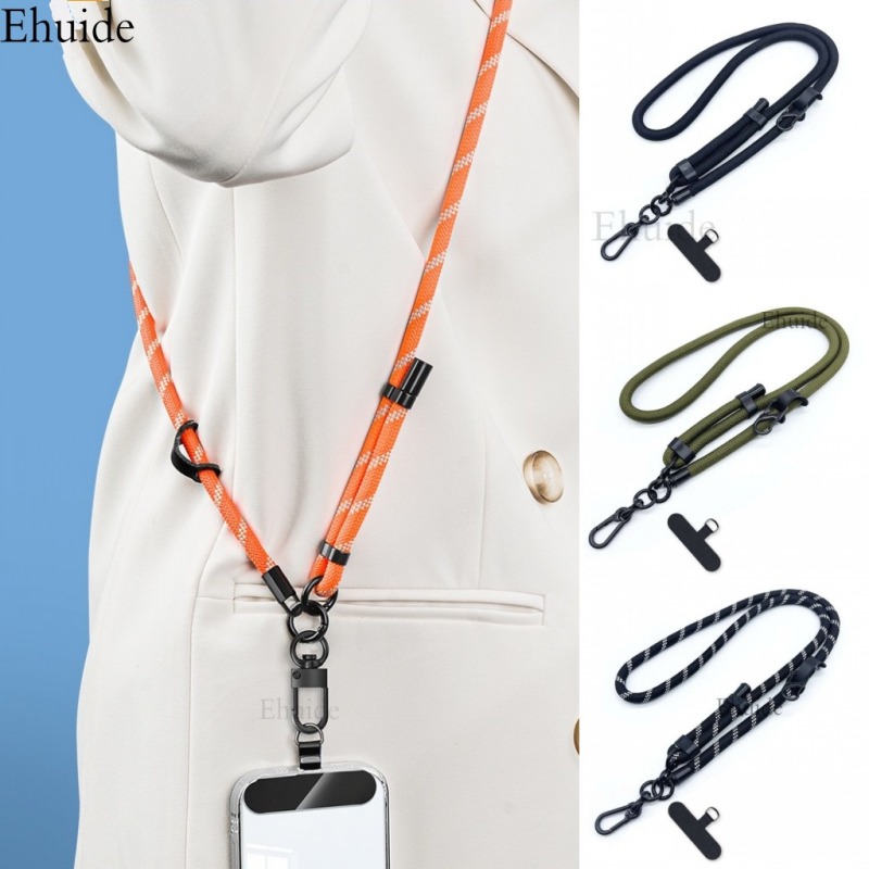 Universal Lanyard Adjustable 10MM Diameter Outdoor Phone Case Crossbody Shoulder Card Neck Cord Clip Hang Anti-lost Wrist Strap