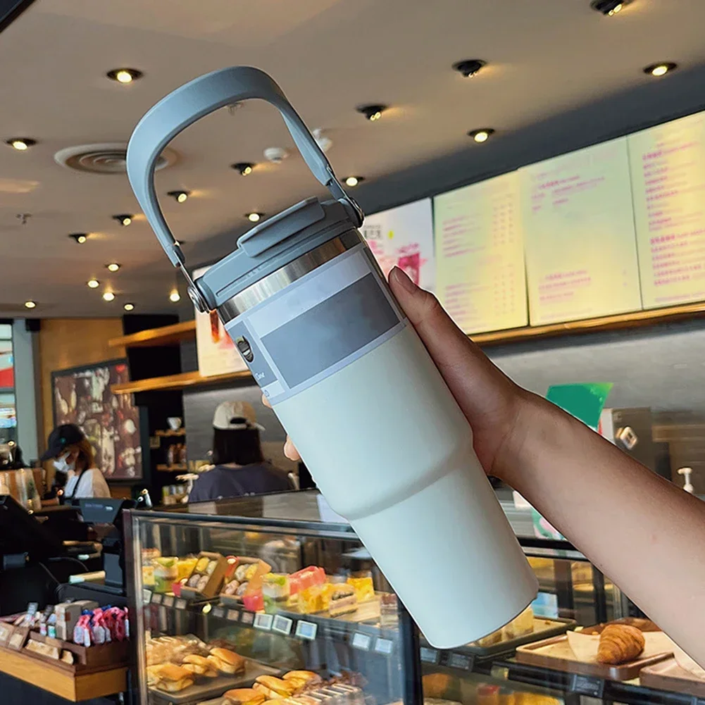 Hot Reusable Tumbler Cover with Handle Spill Proof Tumbler Flip Straw Lid Splash Resistant for Stanley 30oz Tumbler