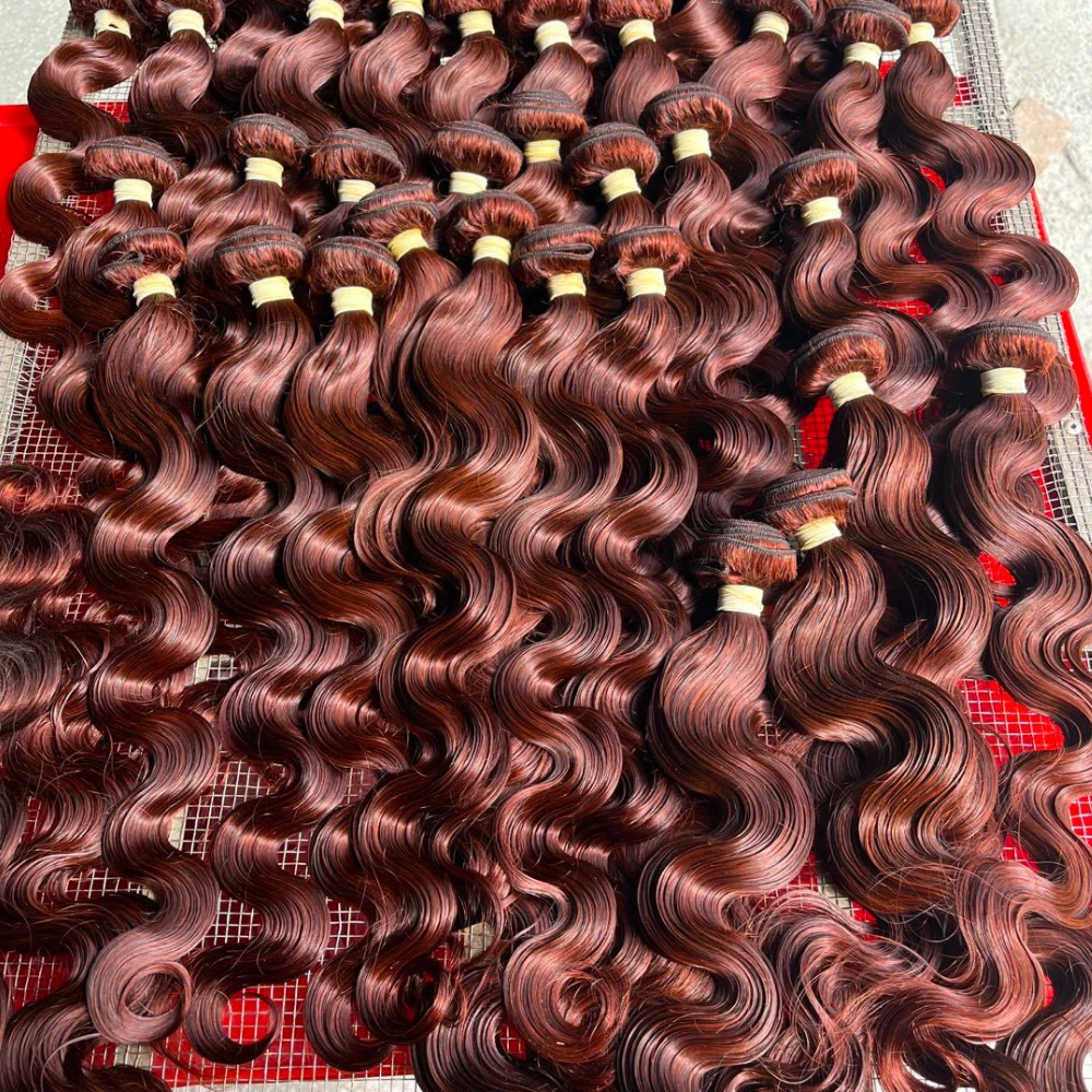 UNICE Hair Reddish Brown Body Wave Human Hair Bundles with Closure Human 4x4 Lace Closure With 2/3/4 PCS Bundles Deal