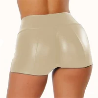 Sexy Nightclub Leather Shorts Pants Women High Waist Push Up Leather Short Pants Sports Gym Fitness Shorts Sexy Slim Short Pant - Image 6