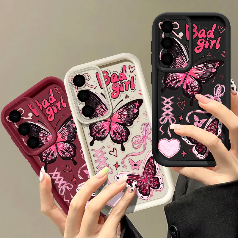 Butterfly Pink TPU Soft Phone Case with Vibrant Print Design