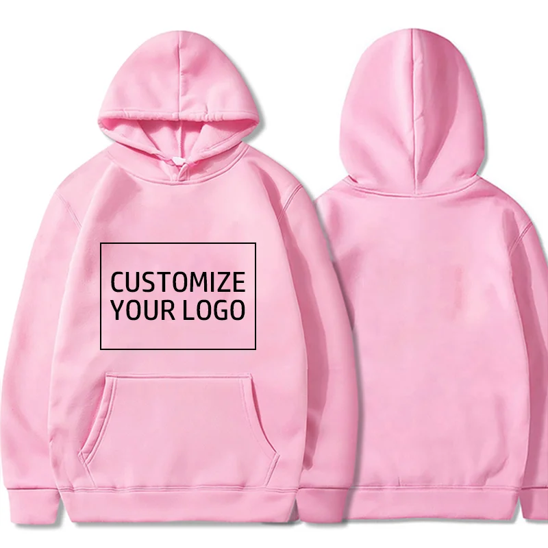Diy Your Own Design Print Pattern Customize Autumn Long Sleeve Hoodies Solid Color Women Fashion 10 Colors Tops