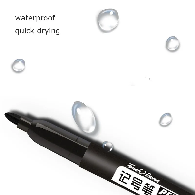 6 개/대 영구 마커 펜 파인 포인트 방수 잉크 얇은 펜촉 원유 펜촉 검정 파랑 빨강 잉크 1.5mm 파인 컬러 마커 펜