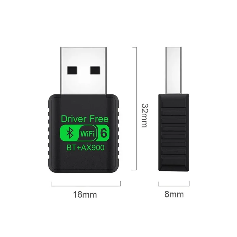 WiFi 6 USB 네트워크 어댑터 AX900M, 블루투스 5.4, PC 노트북용 듀얼 밴드 2.4G/5GHz 무선 카드, 2-in-1