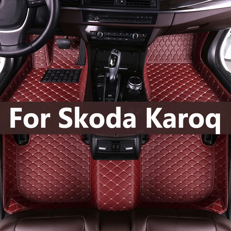 

Car Mats For Skoda Karoq NU7 2017~2022 Leather Floor Mat Auto Carpets Set Rugs Pad Interior Parts Car Accessories 2018 2019 2020