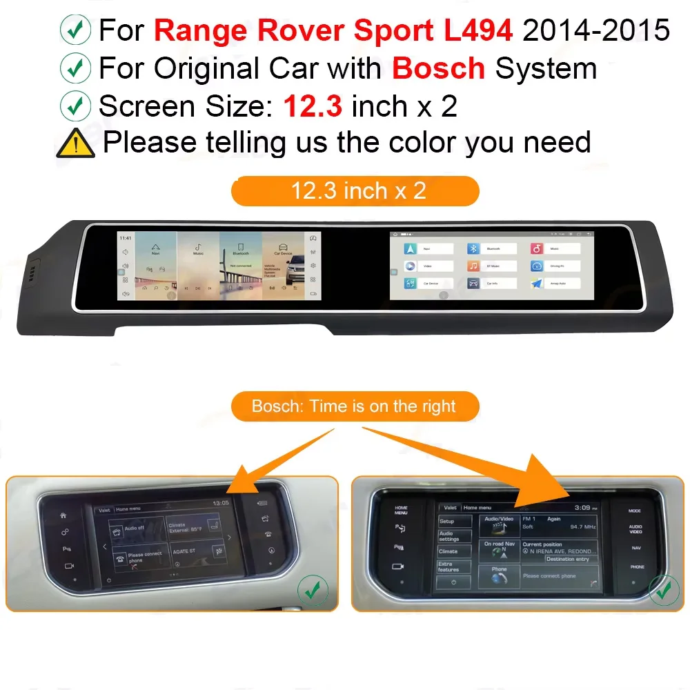 Pantalla doble Android para Land Range Rover Vogue L405 2013-2019 / Sport 2014-2017 Radio de coche reproductor Multimedia automotriz estéreo 4