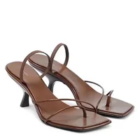 Nouvelles sandales rétro en cuir véritable à bout carré 2026 – Chaussons à talons hauts tendance pour femmes 5