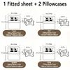 Purple Light Skull Pattern Fitted Sheet Set Soft And Comfortable Bedding Cover Set For Bedroom Guest Room And Dorm Decor 6