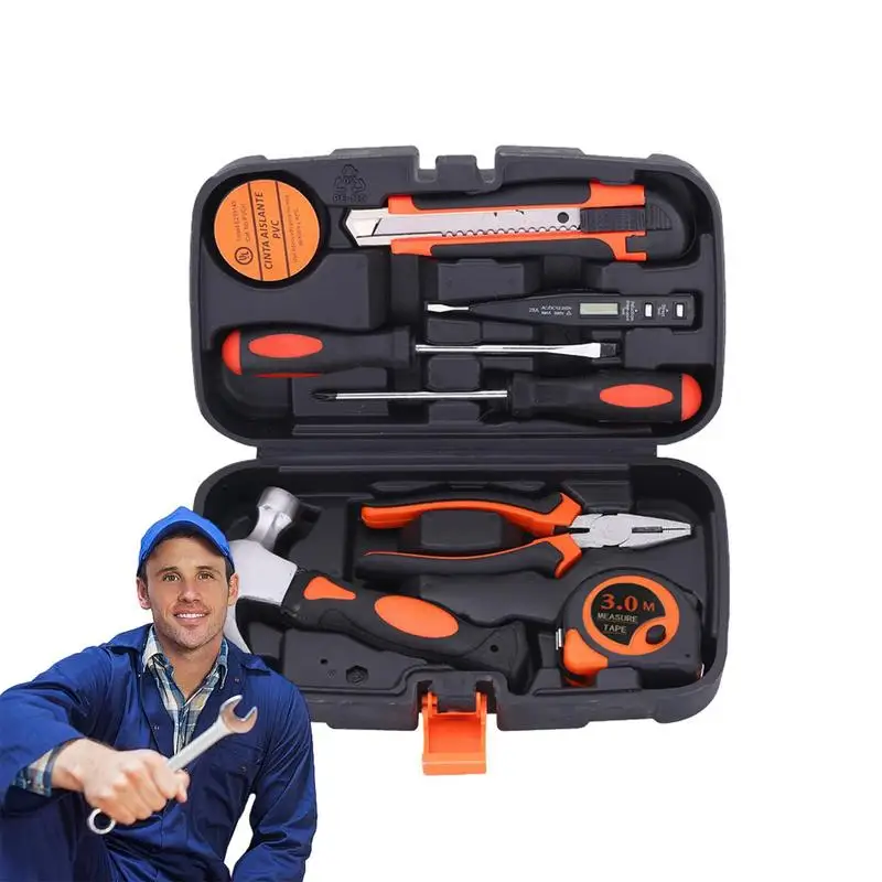 

Hardware Tools Set Tool Box Kit Portable Tool Kit Complete Basic Repair Tool Pliers Hammer Screwdriver With Storage Case Home