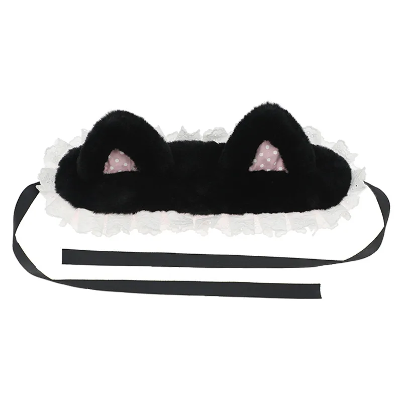 Ruffled Lolita Ribbon Plush Cat Ear Headband Cosplay Headpiece Cute Sweet Hair Hoop Band Maid Cosplay Hairband Hair Accessories