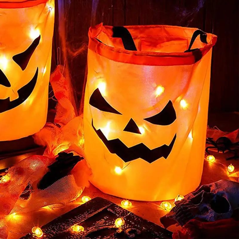 LED Pumpkin Trick or Treat Candy Bag
