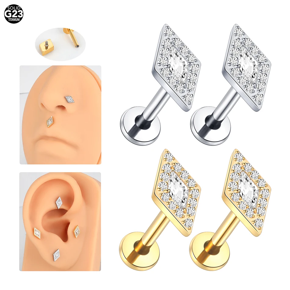 

1/5 шт., титановые серьги-гвоздики для пирсинга, 16 г