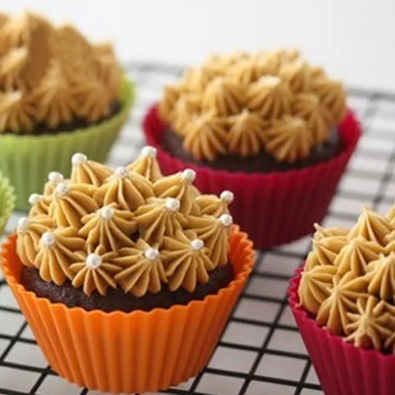 

12pcs Mini Food Grade Silicone Cup Cake Pan Mold Muffin Cupcake Form To Bake Kitchen Home Baking Accessories Molds Cake Tools