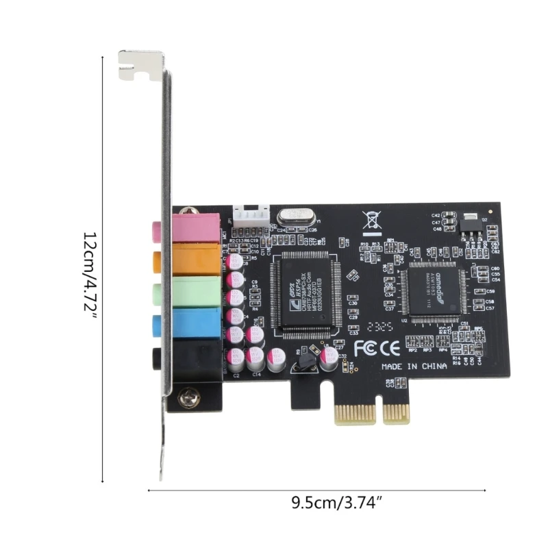 PCIe 사운드 카드 어댑터 5.1 로우 프로파일 브래킷이 있는 Windows 7용 내부 사운드 카드 3D 스테레오 오디오 카드 CMI8738 Dropship